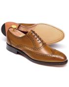  Tan Ashton Calf Leather Wing Tip Brogue Oxford Shoes Size 11 By Charles Tyrwhitt