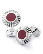 Charles Tyrwhitt Charles Tyrwhitt Burgundy Circle With Textured Edge Enamel Cuff Link