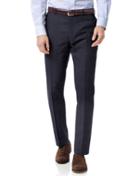  Blue Slim Fit Jaspe Check Business Suit Wool Pants Size W30 L38 By Charles Tyrwhitt