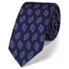 Charles Tyrwhitt Charles Tyrwhitt Luxury Slim Navy Diamond Printed Wool Tie
