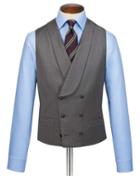  Grey Adjustable Fit Italian Twill Luxury Suit Wool Vest Size W38 By Charles Tyrwhitt