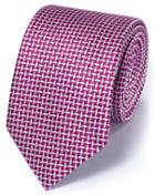  Fuchsia Silk Classic Diamond Lattice Tie By Charles Tyrwhitt