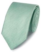  Light Green Linen Silk Plain Classic Tie By Charles Tyrwhitt