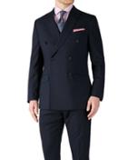 Charles Tyrwhitt Charles Tyrwhitt Navy Slim Fit Flannel Double Breasted Business Suit Wool Jacket Size 40