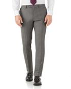 Charles Tyrwhitt Silver Slim Fit Italian Sharkskin Luxury Check Suit Wool Pants Size W32 L34 By Charles Tyrwhitt