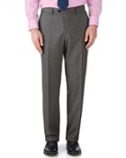 Charles Tyrwhitt Grey Classic Fit End-on-end Business Suit Wool Pants Size W30 L38 By Charles Tyrwhitt