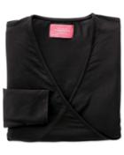 Charles Tyrwhitt Charles Tyrwhitt Women's Black Jersey Wrap Synthetic Top Size 2
