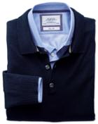 Charles Tyrwhitt Charles Tyrwhitt Navy Merino Wool Polo Neck Sweater Size Large