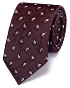Charles Tyrwhitt Slim Burgundy Silk Paisley Luxury Tie By Charles Tyrwhitt