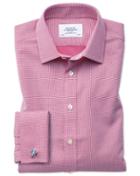 Charles Tyrwhitt Slim Fit Non-iron Square Weave Magenta Cotton Dress Shirt French Cuff Size 15/33 By Charles Tyrwhitt