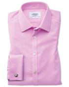 Charles Tyrwhitt Slim Fit Non-iron Square Weave Pink Cotton Dress Shirt Single Cuff Size 14.5/32 By Charles Tyrwhitt