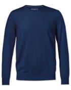  Royal Blue Merino Crew Neck Merino Wool Sweater Size Large By Charles Tyrwhitt