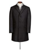  Charcoal Italian Wool And Cashmere Epsom Overwool/cashmere Coat Size 36 By Charles Tyrwhitt
