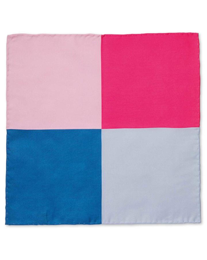 Charles Tyrwhitt Pink Printed Quarter Classic Silk Pocket Square By Charles Tyrwhitt