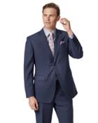  Mid Blue Classic Fit Twill Business Suit Wool Jacket Size 40 By Charles Tyrwhitt