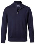  Navy Merino Wool Zip Neck 100percent Merino Wool Sweater Size Large By Charles Tyrwhitt