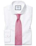  Super Slim Fit White Non-iron Twill Spread Collar Cotton Dress Shirt Single Cuff Size 14/33 By Charles Tyrwhitt