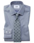 Charles Tyrwhitt Classic Fit Non-iron Square Weave Navy Blue Cotton Dress Casual Shirt French Cuff Size 15/33 By Charles Tyrwhitt