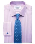 Charles Tyrwhitt Charles Tyrwhitt Classic Fit Bengal Stripe Lilac Cotton Dress Shirt Size 15/33