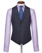 Charles Tyrwhitt Charles Tyrwhitt Blue Check Flannel Business Suit Wool Vest Size W38