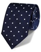 Navy Silk Spot Classic Tie By Charles Tyrwhitt