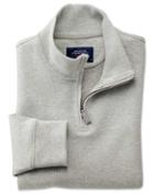  Light Grey Half Zip Jersey Sweater Long Sleeve Cotton Jacket Size Large By Charles Tyrwhitt