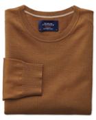 Charles Tyrwhitt Tan Merino Wool Crew Neck Sweater Size Large By Charles Tyrwhitt