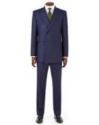 Charles Tyrwhitt Navy Stripe Slim Fit Saxony Double Breasted Business Suit Wool Jacket Size 40 By Charles Tyrwhitt