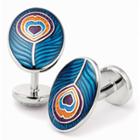 Charles Tyrwhitt Charles Tyrwhitt Enamel Blue Multi Peacock Oval Cuff Link