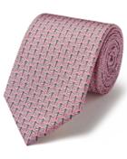  Light Pink Silk Animal Print Classic Tie By Charles Tyrwhitt