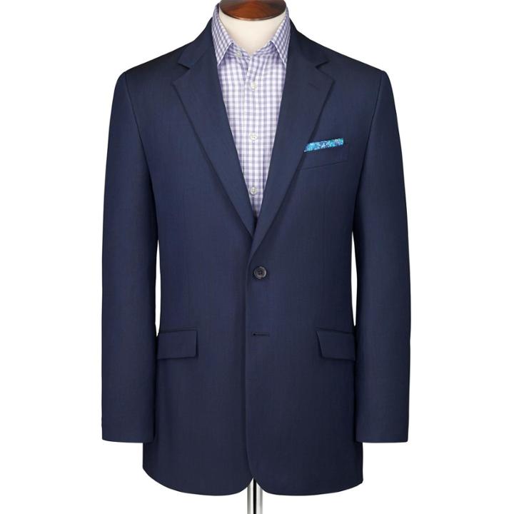 Charles Tyrwhitt Charles Tyrwhitt Navy Classic Fit Abercorn Wool Linen Suit Wool/linen Jacket Size 38
