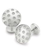 Charles Tyrwhitt Silver Metal Textured Spot Cufflink By Charles Tyrwhitt