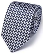 Charles Tyrwhitt Charles Tyrwhitt White And Royal Silk English Luxury End-on-end Tie