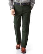 Charles Tyrwhitt Charles Tyrwhitt Dark Green Extra Slim Fit Flat Front Non-iron Cotton Chino Pants Size W30 L34