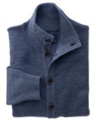Charles Tyrwhitt Charles Tyrwhitt Indigo Blue Heather Cotton Cardigan Size Xl