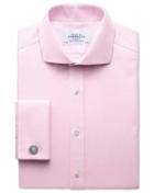 Charles Tyrwhitt Charles Tyrwhitt Slim Fit Spread Collar Non-iron Herringbone Light Pink Shirt