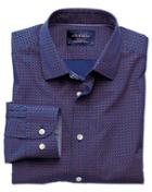 Charles Tyrwhitt Charles Tyrwhitt Classic Fit Blue And Pink Pentagon Print Cotton Dress Shirt Size Small