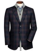 Charles Tyrwhitt Classic Fit Navy Checkered Lambswool Wool Jacket Size 40 By Charles Tyrwhitt