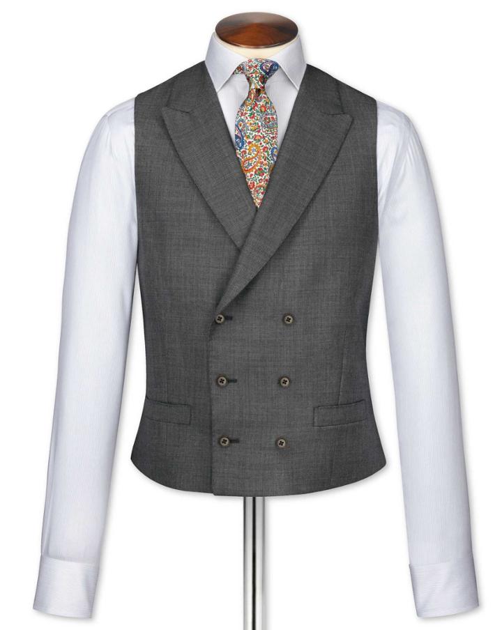 Charles Tyrwhitt Charles Tyrwhitt Grey Morning Suit Wool Waistcoat Size W36