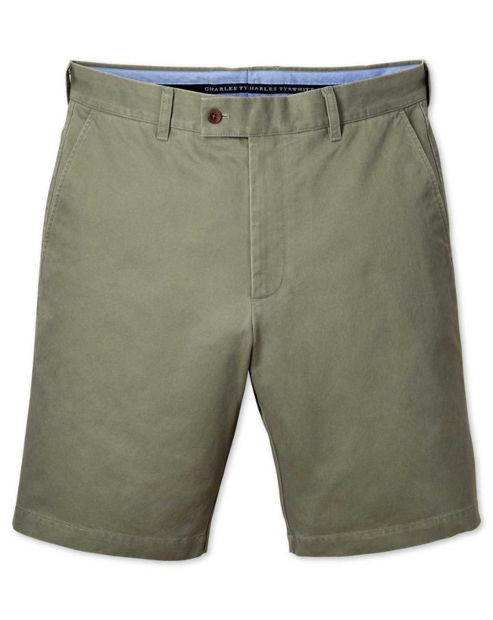 Charles Tyrwhitt Charles Tyrwhitt Light Green Slim Fit Chino Cotton Shorts Size 30