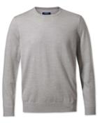  Silver Merino Wool Crew Neck Sweater Size Large By Charles Tyrwhitt
