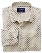 Charles Tyrwhitt Charles Tyrwhitt Slim Fit Stone Spot Print Cotton Dress Shirt Size Medium