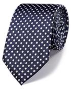 Charles Tyrwhitt Charles Tyrwhitt Navy And White Silk Classic Oxford Spot Tie