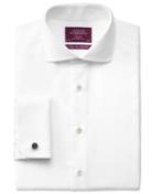 Charles Tyrwhitt Extra Slim Fit Non-iron Spread Collar Luxury White Cotton Dress Casual Shirt French Cuff Size 14.5/33 By Charles Tyrwhitt