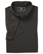  Charcoal Plain Short Sleeve Jersey Cotton Polo Size Medium By Charles Tyrwhitt
