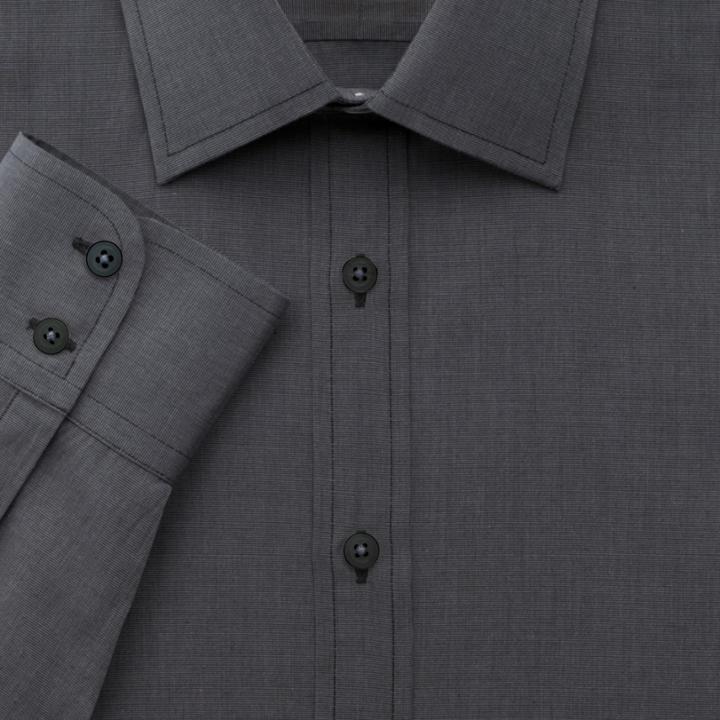 Charles Tyrwhitt Charles Tyrwhitt Slim Fit Silk Road End-on-end Charcoal Shirt