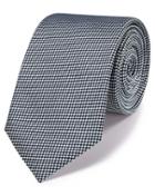 Charles Tyrwhitt Charles Tyrwhitt Navy And White Silk Classic Check Tie