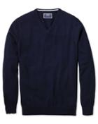  Navy V-neck Cashmere Sweater Size Medium By Charles Tyrwhitt