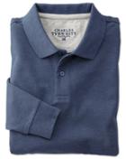 Charles Tyrwhitt Charles Tyrwhitt Indigo Pique Long Sleeve Cotton Polo Size Large