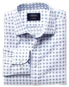 Charles Tyrwhitt Extra Slim Fit White And Blue Double Faced Cotton Casual Shirt Single Cuff Size Small By Charles Tyrwhitt